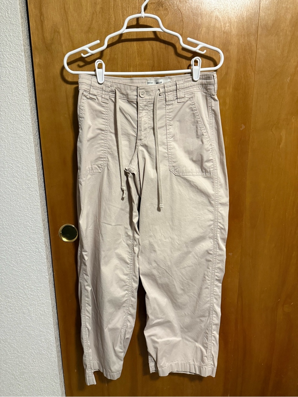 Hollister Light Beige Drawstring Cargo Pants